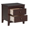 thumbnail image 6 of GZXS 2-Drawer Solid Wood Nightstand in Dark Walnut, Rustic Farmhouse Bedside Table for Bedroom and Living Room, 19.3"L x 15.6"W x 19.7"H, 6 of 7
