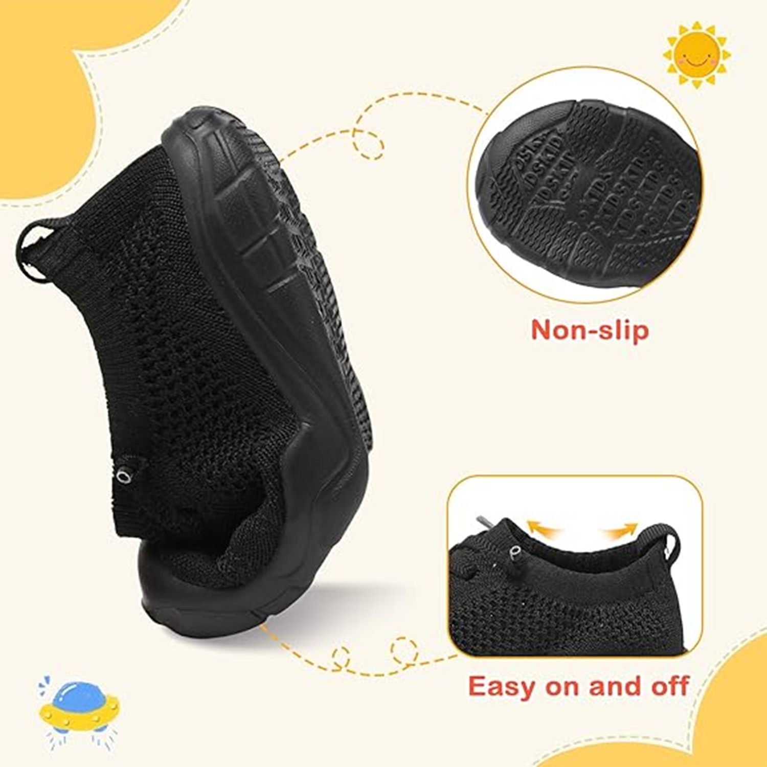 Barerun Toddler Running Sneakers, Black photo 3
