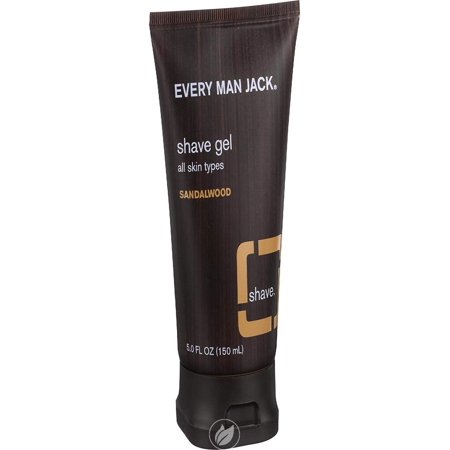 (4 Pack) Every Man Jack Shave Gel, Sandalwood, 5.0-ounce