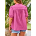 thumbnail image 2 of Camisa PRETTYGARDEN de Verano con Botones, Cuello en V, Algodón, Rosa Palo, Talla S, 2 of 8