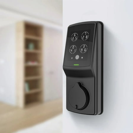 Lockly - Secure Pro Smart Lock Wi-Fi Replacement Deadbolt with 3D Biometric Fingerprint/Keypad/Voice Control Access - Matte Black