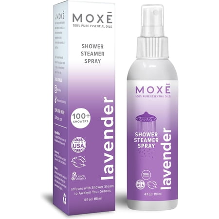 MOXE Lavender Steam Shower Spray Aromatherapy Essential Oils Shower Mist for Relaxation 4 oz