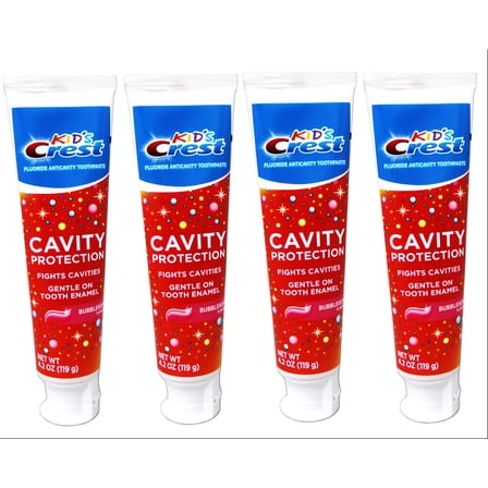 Crest Kid's Toothpaste Cavity Protection Gel Formula, Bubblegum, 4.2 Ounce - 4 Pack