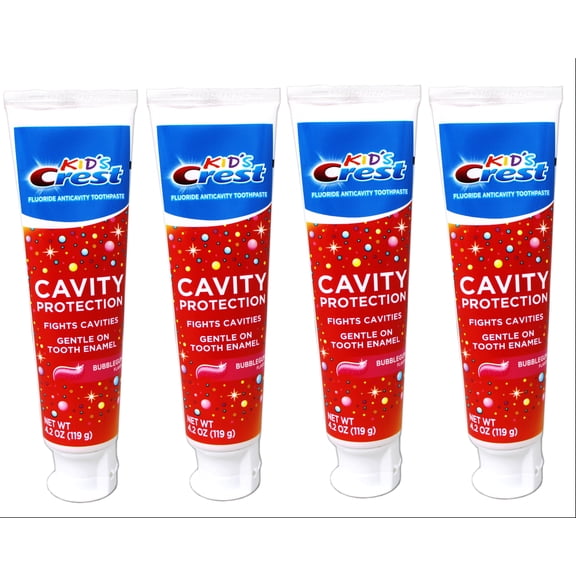 Crest Kid's Toothpaste Cavity Protection Gel Formula, Bubblegum, 4.2 Ounce - 4 Pack