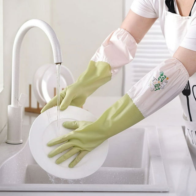 Fiudx Guantes de Limpieza Reutilizables de Goma para Lavavajillas, Antideslizantes, Resistentes Al Agua y Resistentes, Ideales para Tareas de Limpieza Del Hogar, Versátiles para Adultos, con Gancho A