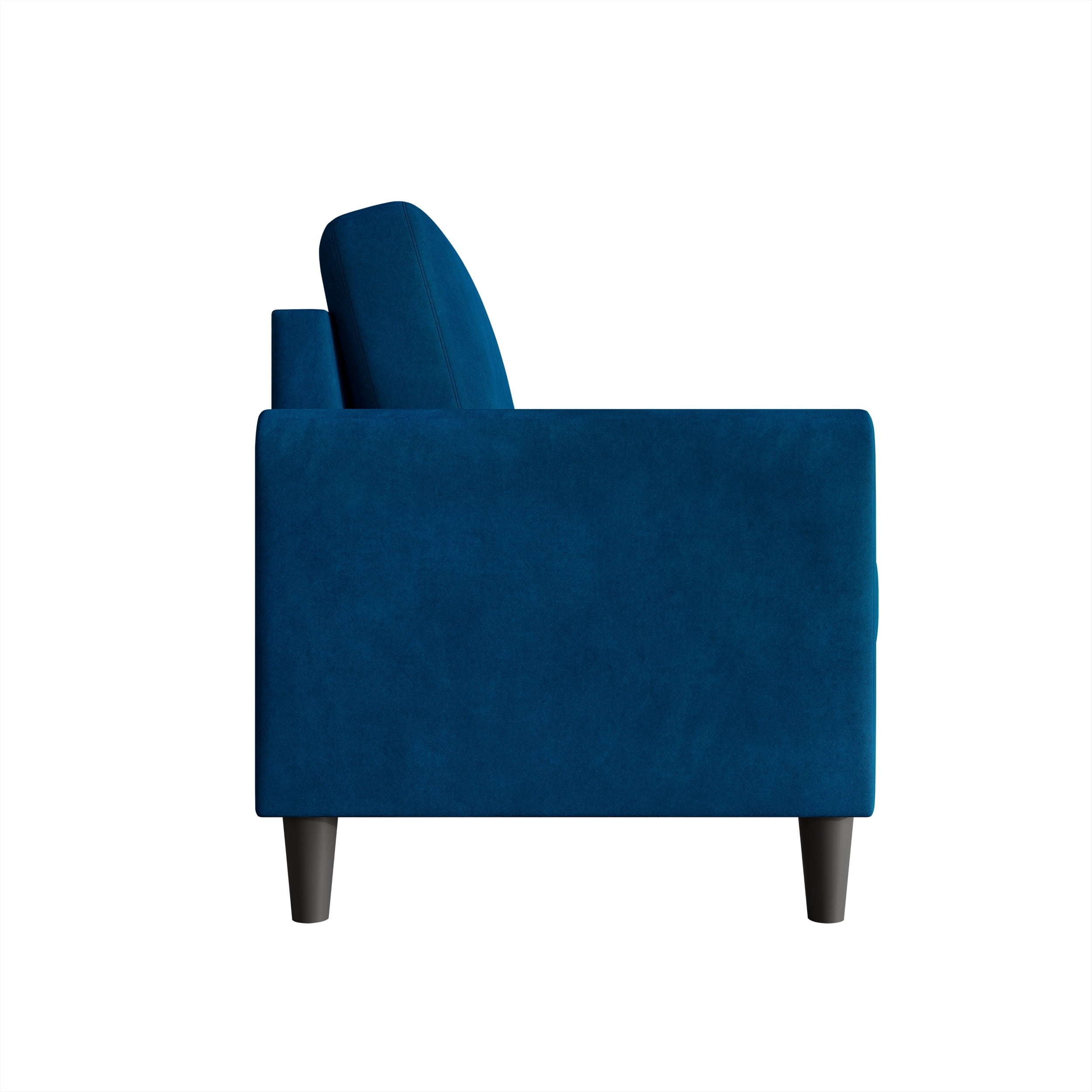 Home Design Goliad Velvet Armchair with Pocket Spring, Soft Cushions, Clean Lines Design, Blue