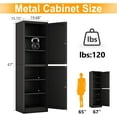 thumbnail image 6 of Ero 67" Metal Storage Cabinet with Lock, Tall Narrow Office File Cabinets with 2 Doors & 4 Adjustable Shelves, 6 of 7