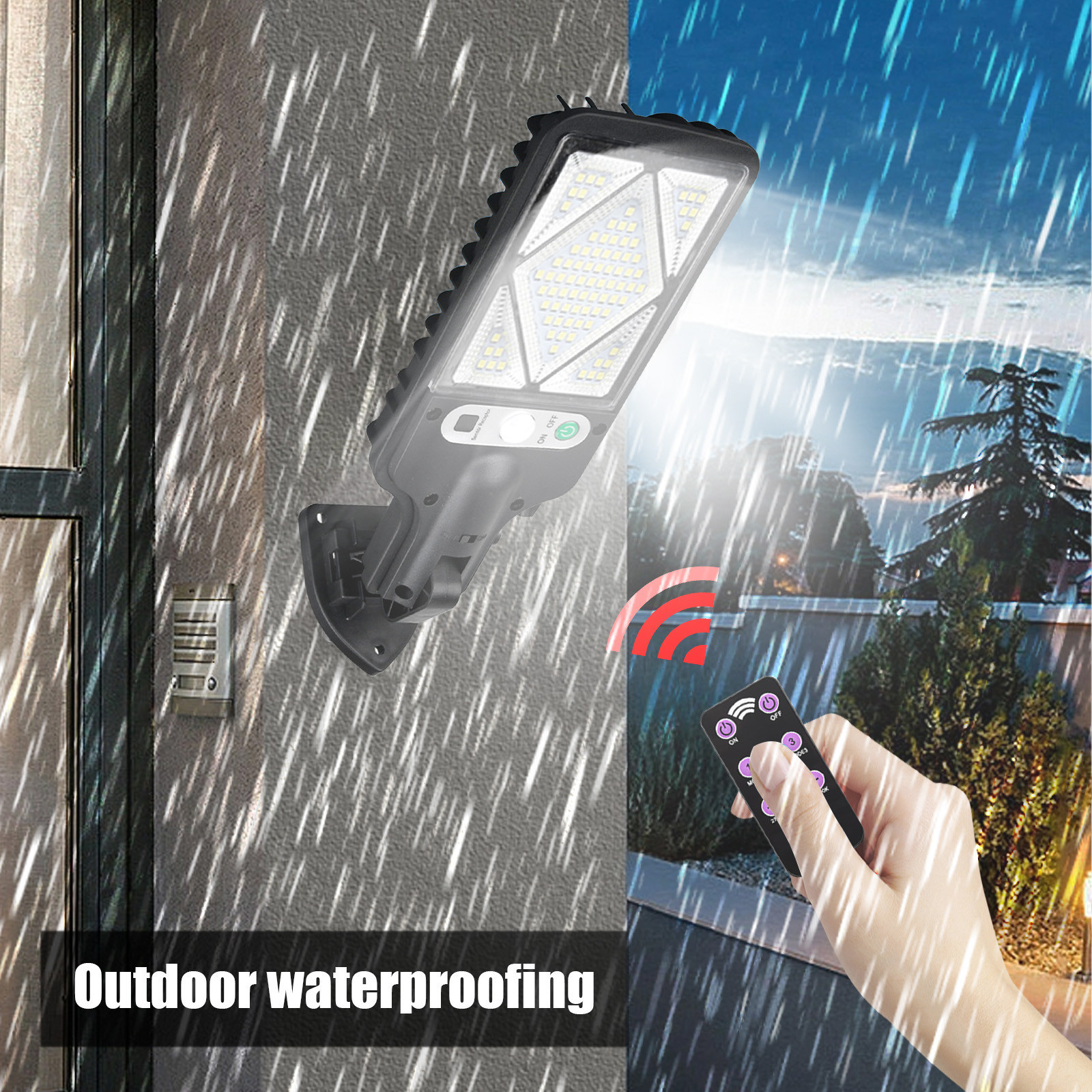 Harpi Outdoor Solar Lights for Yard, Motion Sensor Solar Powered Lights IP65, 3 Modes, With Remote Control,Wall Security Lights for Fence Yard Garden Patio Front Luz Solar Para Exterior