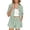 Army Green, variant on Womens Vertical Striped Button Down Short Sleeve Shirt and Elastic Waist Short Set with Side Pockets Relaxed Fit Lightweight Two Piece Tracksuit Outfit