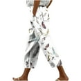 thumbnail image 3 of QATAINLAV Plus Size Capris with Pockets for Women Summer Casual Drawstring Beach Pants Fashion Print Cropped Trousers Going Out Straight Capri Pants Gifts for Mom Multicolor 3XL, 3 of 6