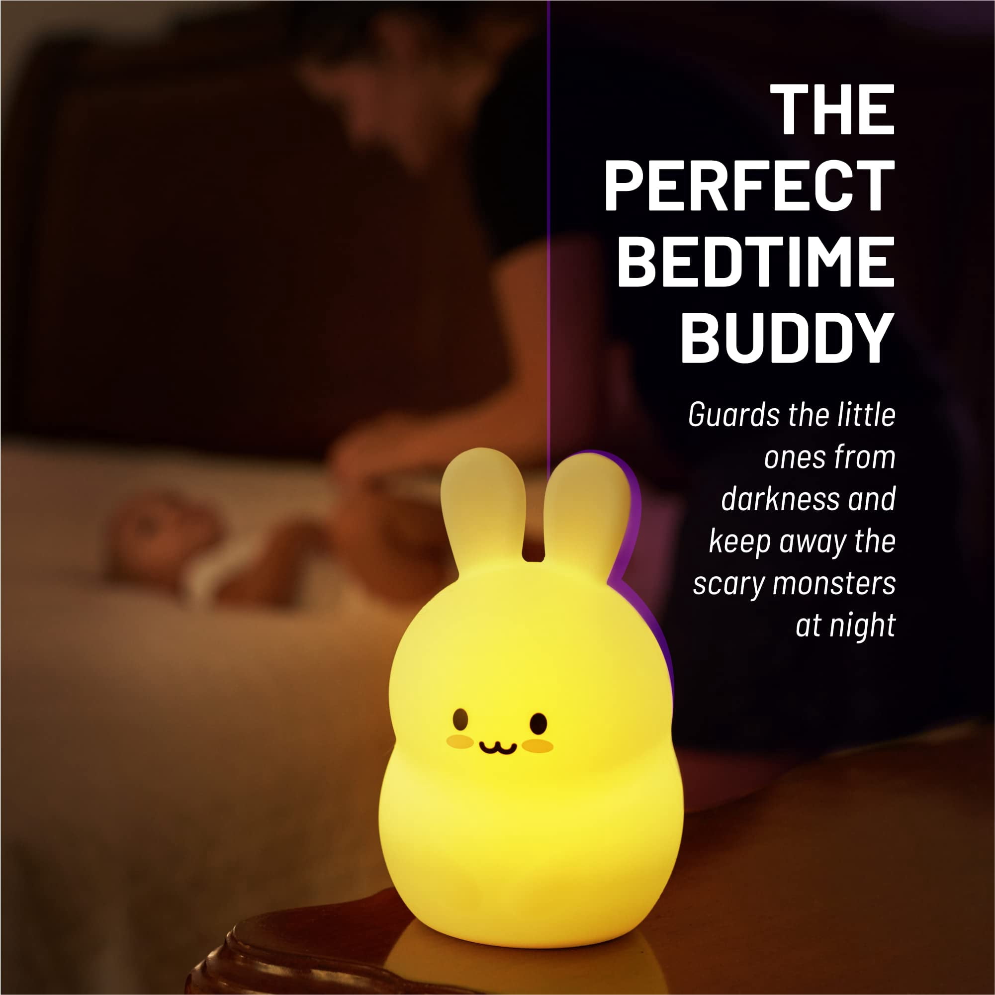 LED Nursery Night Lights for Kids: LumiPets Cute Animal Silicone Baby Night Light with Touch Sensor and Remote - Portable and Rechargeable Infant or Toddler Cool Color Changing Bright Nightlight Lamp