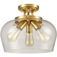 thumbnail image 1 of Asti Brass 3-Light Ceiling Light Semi Flush Mount Clear Glass Shade, 1 of 7