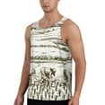 thumbnail image 2 of Xecao Rice Harvest Men's Tank Top Workout Quick Dry Sleeveless Gym Jogging Muscle Shirts Summer Swim Beach Tops, 2 of 9