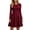 Red, variant on ZHYou Women Long Sleeves A-Line Mini Dresses Crew Neck Flowy High Waist Flare Swing Dresses for Big Women,Wine,Size M