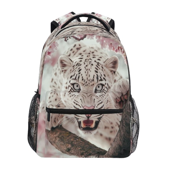 DIXRUYEE Backpack Schoolbag Snow Leopard in Bloom Pattern 15L/18L 2-SIZE