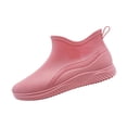 thumbnail image 2 of HTHLVMD Low Cut Waterproof Shoes, Waterproof Low Cut Ankle Rain Boots Casual Outdoor Strolling, Wave Textured Slip On Footwear Holiday Travel Wearing, Flexible Rubber Working Shoes, Pink 6.5, 2 of 4