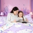 thumbnail image 4 of meiyoeat 3D Cartoon Heart Print King Size Comforter Setspurple Initial Alphabet J Comforters King Size For Girl,Colorful Stars Reversible,3-Piece,1 Comforter And 2 Pillowcases, 4 of 7
