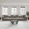 thumbnail image 3 of The Magic Home 4-Seater Modular Convertible Corduroy Sectional Sofa, Brown, 3 of 10