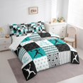 thumbnail image 3 of Castle Fairy Gamer Volleyball Girl 7-Piece Twin Bedding Sets,Lattice Stripes Bedding Comforter Set,Sport Theme Breathable Sheet Sets,Geometric Room Decor, 3 of 8