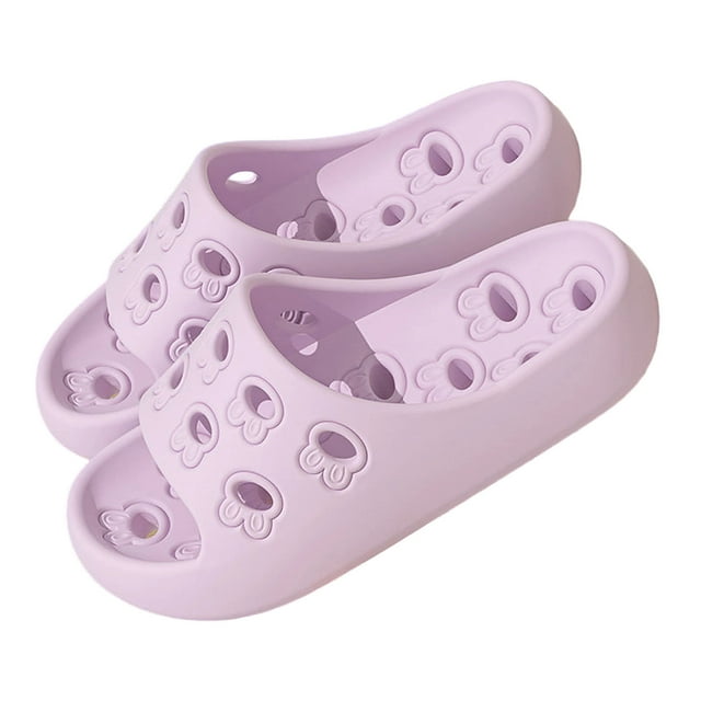 Wdhugt Purple Unisex Sandals For Bathroom Quick-Dry Design Non-Slip Eva Material Foot Length 9.84 Inches Us Size 7-7.5