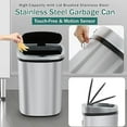 thumbnail image 4 of FDW 13 Gallon Sensor Garbage Can Kitchen, Lid, Stainless Steel 50L Automatic Trash Can for Kitchen Office Bedroom Indoor Trash Bin, 4 of 5