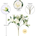 thumbnail image 2 of ramo de flores artificiales de rosa y peonía, flores blancas, ramo de peonía de seda utilizado para bodas, fiestas, arreglos florales en el centro de la mesa, decoración de la cocina del hogar, blanco, 2 of 7