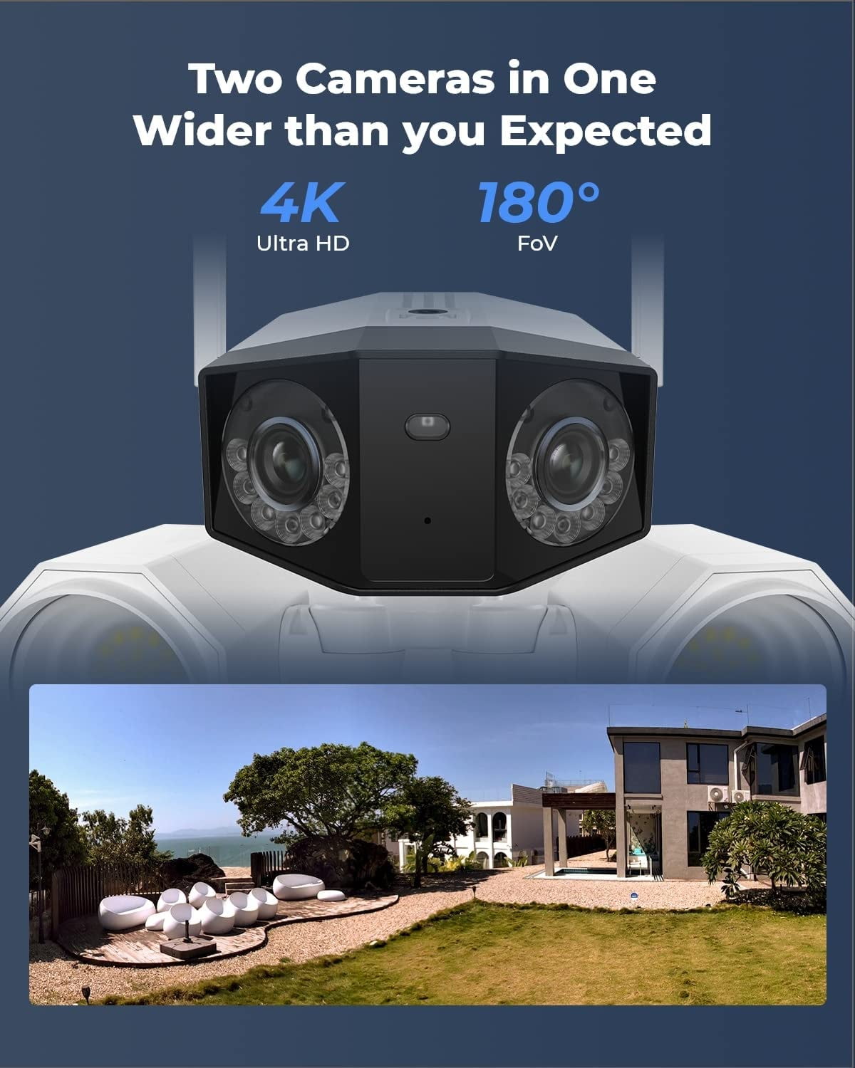 Reolink Duo Floodlight WiFi Dual-Lens 4K Wireless Camera 180° Outdoor Two-Way Audio Security Camera