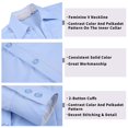 thumbnail image 3 of WARHORSEE Camisa con botones para mujer, manga larga, camisas de vestir de trabajo, cuello en V, fácil cuidado, blusas casuales de negocios elásticas para mujer (azul l), 3 of 5