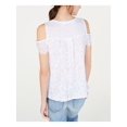thumbnail image 2 of INC Womens White Lace Jewel Neck Top Size: S, 2 of 2