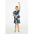 thumbnail image 2 of Hawaii Hangover Boy Aloha Luau Shirt Cabana Set in Pineapple Garden Navy, 2 of 5