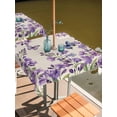 thumbnail image 2 of Outdoor Tablecloth with Umbrella Hole for Patio/Picnic/Party/Camping, Purple Flowers Waterproof Table Cloth Square Cover Washable, Butterfly Spring Floral Rustic Farmhouse (60"x 60"), 2 of 8