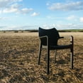 thumbnail image 2 of 33" Black Outdoor Patio Solid Dining Arm Chair, 2 of 8