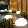 thumbnail image 5 of Solar Garden Lights Outdoor Waterproof, Outdoor Solar Lights for Yard Decorative, 6X4 In, Faux Pebble, Pathway Illumination, Landscape, White, 1 Pc, 5 of 7