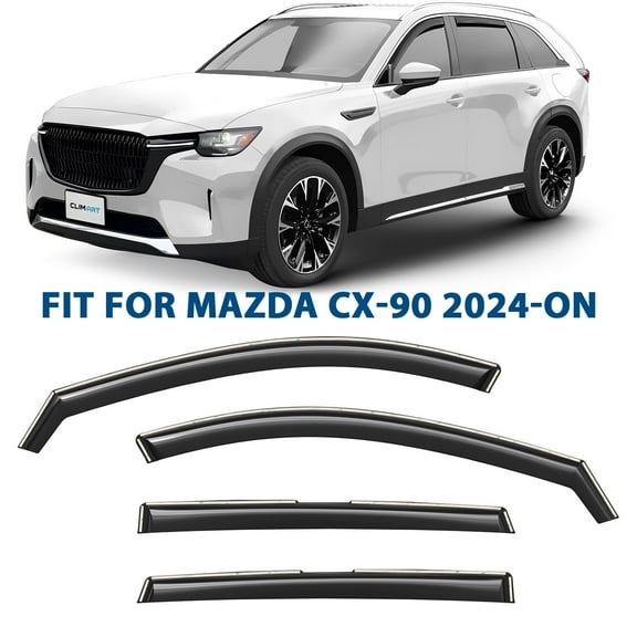 CLIM ART in-Channel Incredibly Durable Rain Guards for Mazda CX-90 2024-2026, Original Window Deflectors, Vent Window Visors, Vent Deflector, 4 pcs. - 624458
