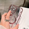 thumbnail image 5 of for iPhone 14 Pro Max Phone Case, Compatible with Magsafe Magnetic Cases, Transparent Luxurly Plated Pattern Design for Men Women,Soft Shockproof Camera Lens Protective Back Cover, Pink, 5 of 11