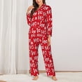 thumbnail image 2 of Fotbe Hohoho Pattern Long Sleeve Pajama Set for Women,Sleepwear Set,2-piece Loungewear Set,Soft PJs Comfy Nightwear with Pockets -, 2 of 7