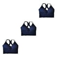 thumbnail image 1 of Thinsony Supportive Sports Bra Yoga Crop Top Vest for Workouts Blue L 3Set, 1 of 6