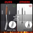 thumbnail image 3 of Juego de herramientas para asar barbacoas GRILAZ, resistentes, de madera de rosa inoxidable, 3 of 7