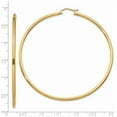 thumbnail image 3 of Real 14kt Yellow Gold Polished 2mm Lightweight Tube Hoop Earrings; for Adults and Teens; for Women and Men, 3 of 3