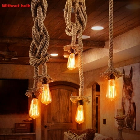

Single Heads Rope Pendant Lights Lamp Vintage Style Restaurant Bar Rope Light New