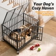 thumbnail image 4 of Ironovahome 42" Heavy Duty Dog Crate, Steel Indestructible Escape Proof Dog Cage for Medium Dogs, Large Dog Crate with Wheels & Removable Tray, Black, 4 of 7