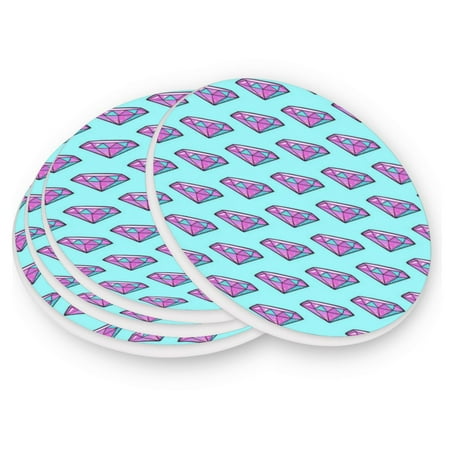 

Round Coasters Modern Style Ceramic Coaster Waterproof and Durable Drink Coaster Coasters set of 4 Customizable Coasters 1pc Blue Diamond