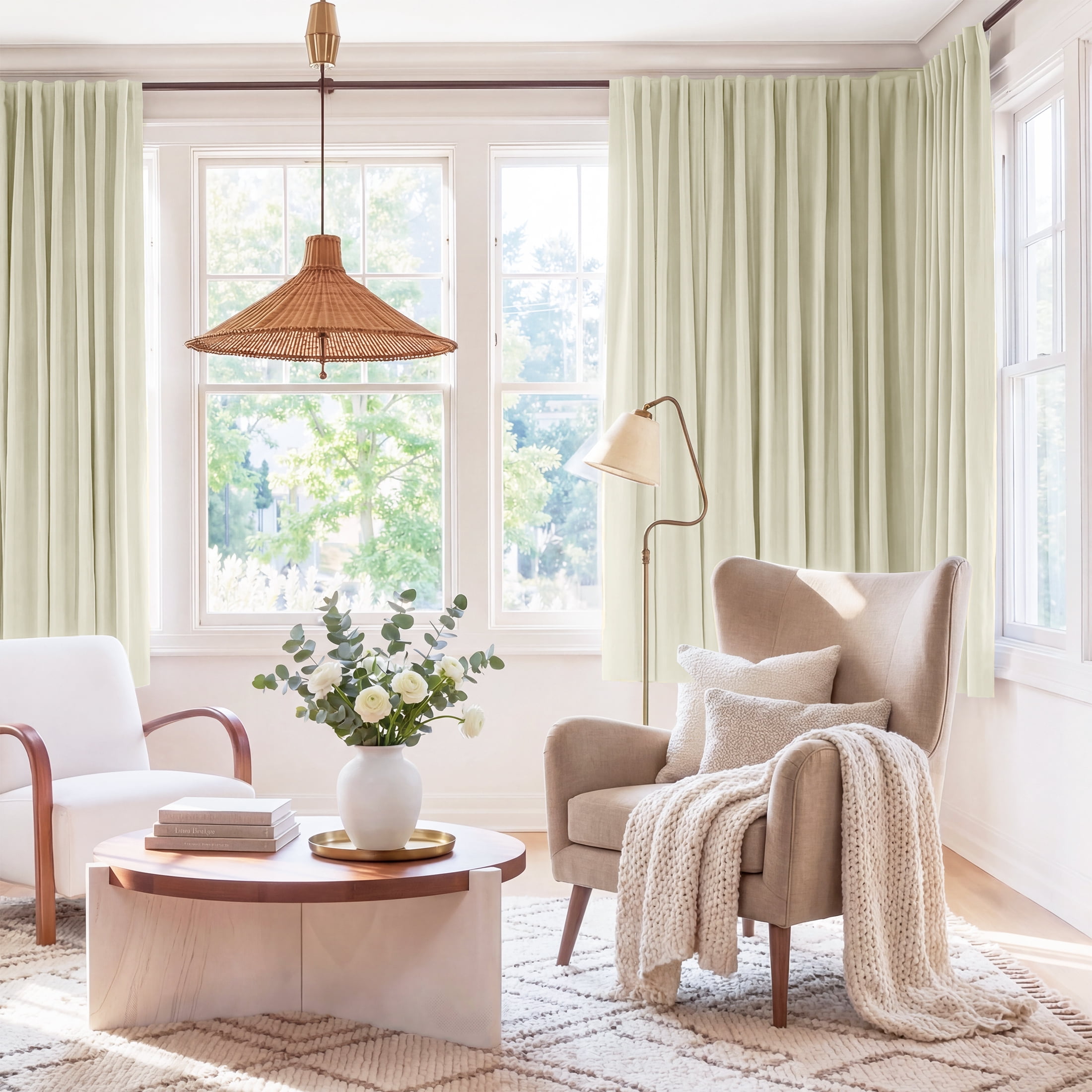NICETOWN 2‑Layer 100% Blackout Curtains, Biscotti Beige, 52" W x 63" L, 2‑Panel Set