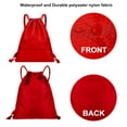 thumbnail image 3 of Muka Nylon Waterproof Drawstring Backpack Gym Sack Cinch Bags with Pockets, Unisex String Sports School Bag-Hot Pink-L, 3 of 6