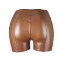 thumbnail image 4 of Hienoo Women's Plus Size Sexy Leather Shorts High Waist Tight Shorts, Sizes S-3XL, 4 of 4