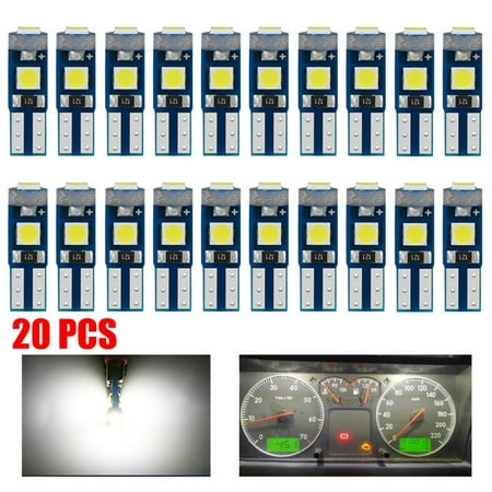 

20x T5 3030 3-SMD LED Instrument Panel Dash Dashboard Gauge Light Bulb W3W 74