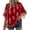 190#Red, variant on ChicHaven Women Blouses Dressy Casual 3/4 Sleeve Dressy Shirts Summer Fall V Neck Paisley Print Work Tops for Women Plus Size Tunics or Tops to Wear with Leggings Hide Belly White XL