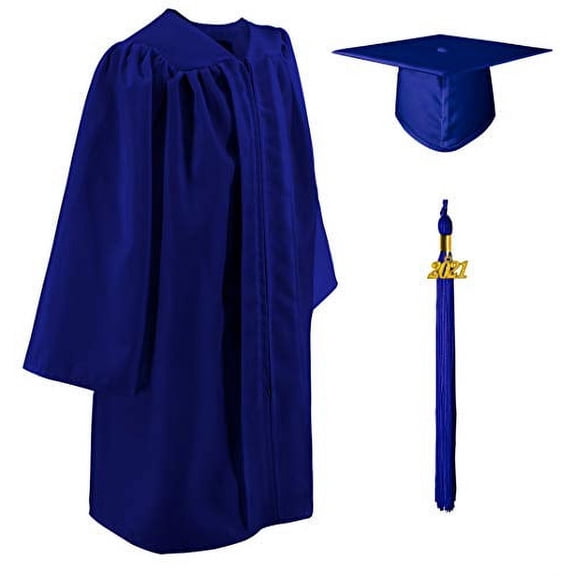 GraduatePro Matte 2021 Kindergarten Graduation Cap and Gown Tassel Set for Preschool Toddler Royal 27