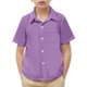 thumbnail image 1 of Odeerbi Camisa de Vestido de Niños y Niñas Color Sólido Camisas de Uniforme Escolar de Manga Corta Con Bolsillo, 1 of 8