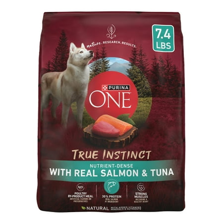 Purina ONE True Instinct High Protein Dry Dog Food for Adult Dogs Muscle Support Salmon & Tuna 7.4 lb Bag
